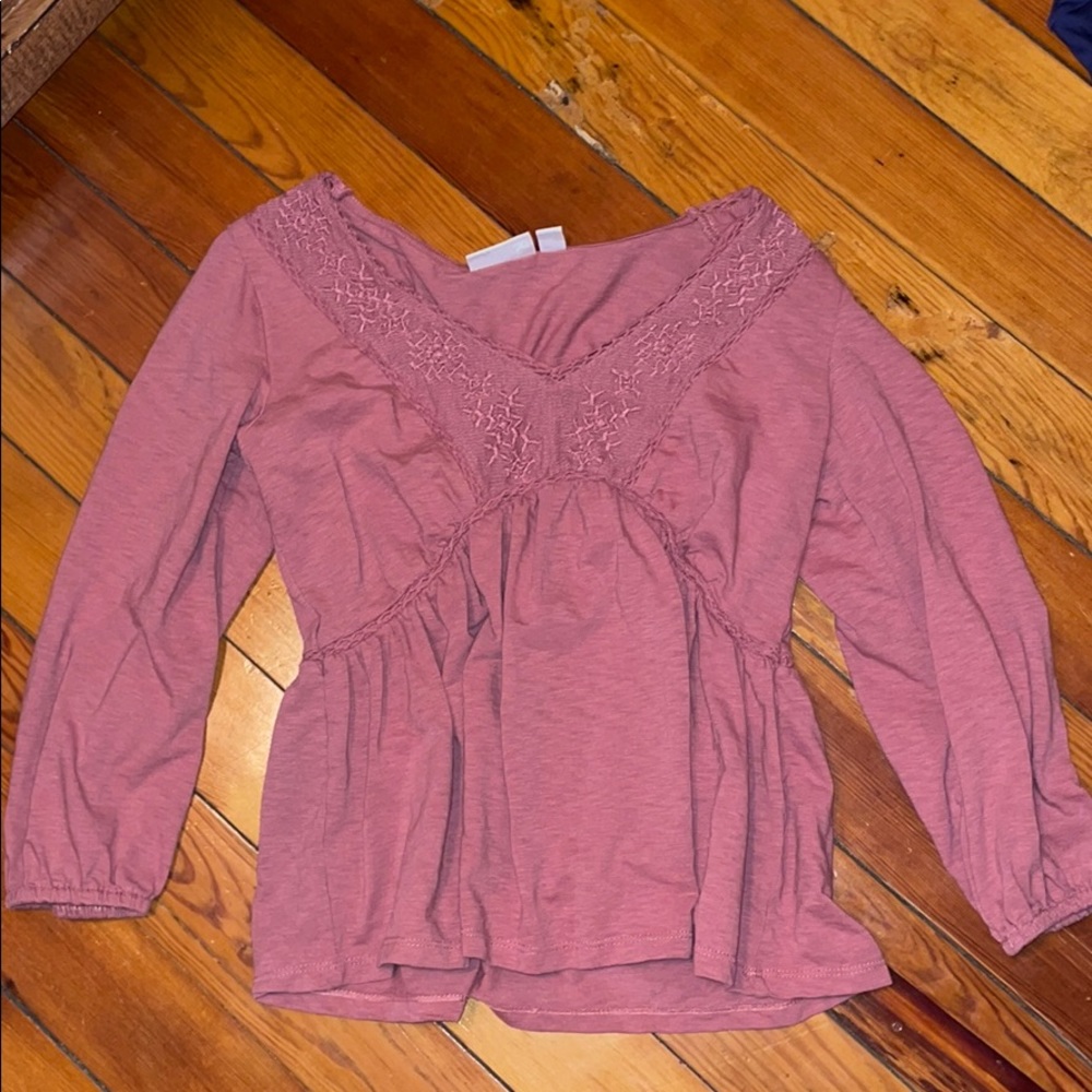 Pink v neck blouse